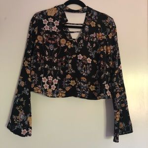 Papaya Black Floral Blouse (Medium)